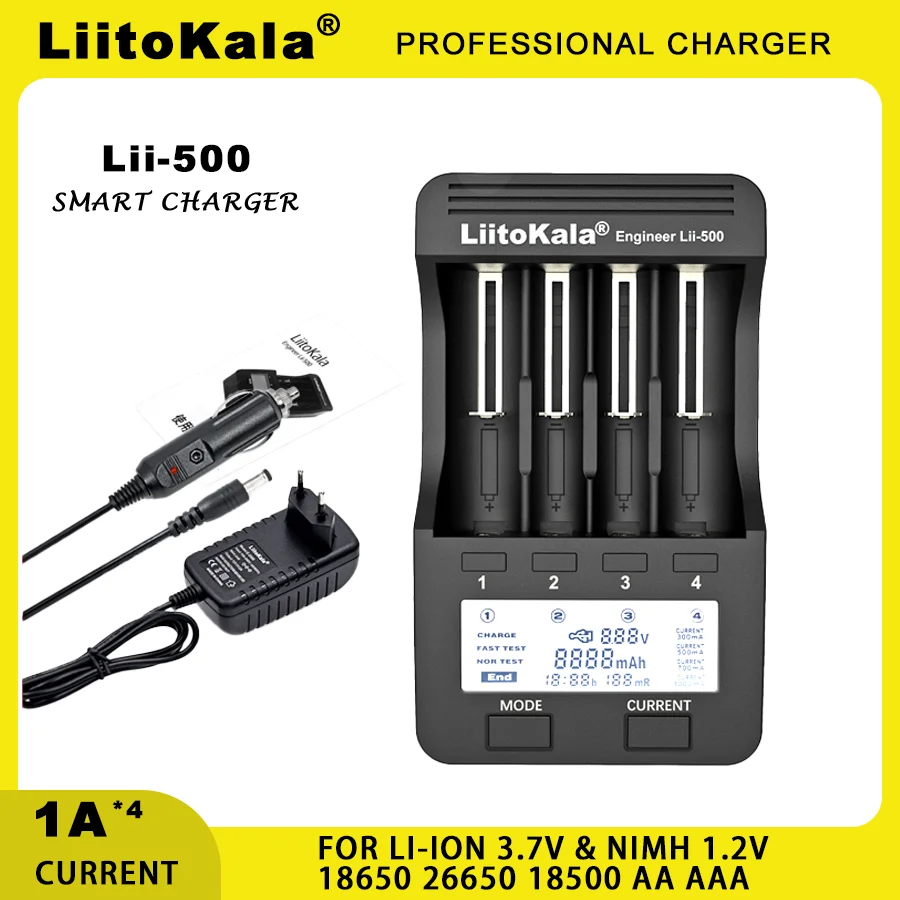 Lii-600 ładowarka Lii-500 LiitoKala do akumulatorów litowo-jonowych 3.7V i NiMH 1.2V nadaje się do 18650 26650 21700 26700 18350