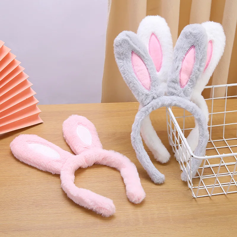 New Cartoon Plush Rabbit Ear Headband Hair Hoop for Women Girls Cosplay Props Bunny Ears Hairband Tiara Costume Hair Accessories