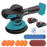 Cordless Polisher 6 Speed Rechargeable Car Polishing Machine Electric Rotary Tool Replace For Makita 18v with 2x3.0Ah Batteries
