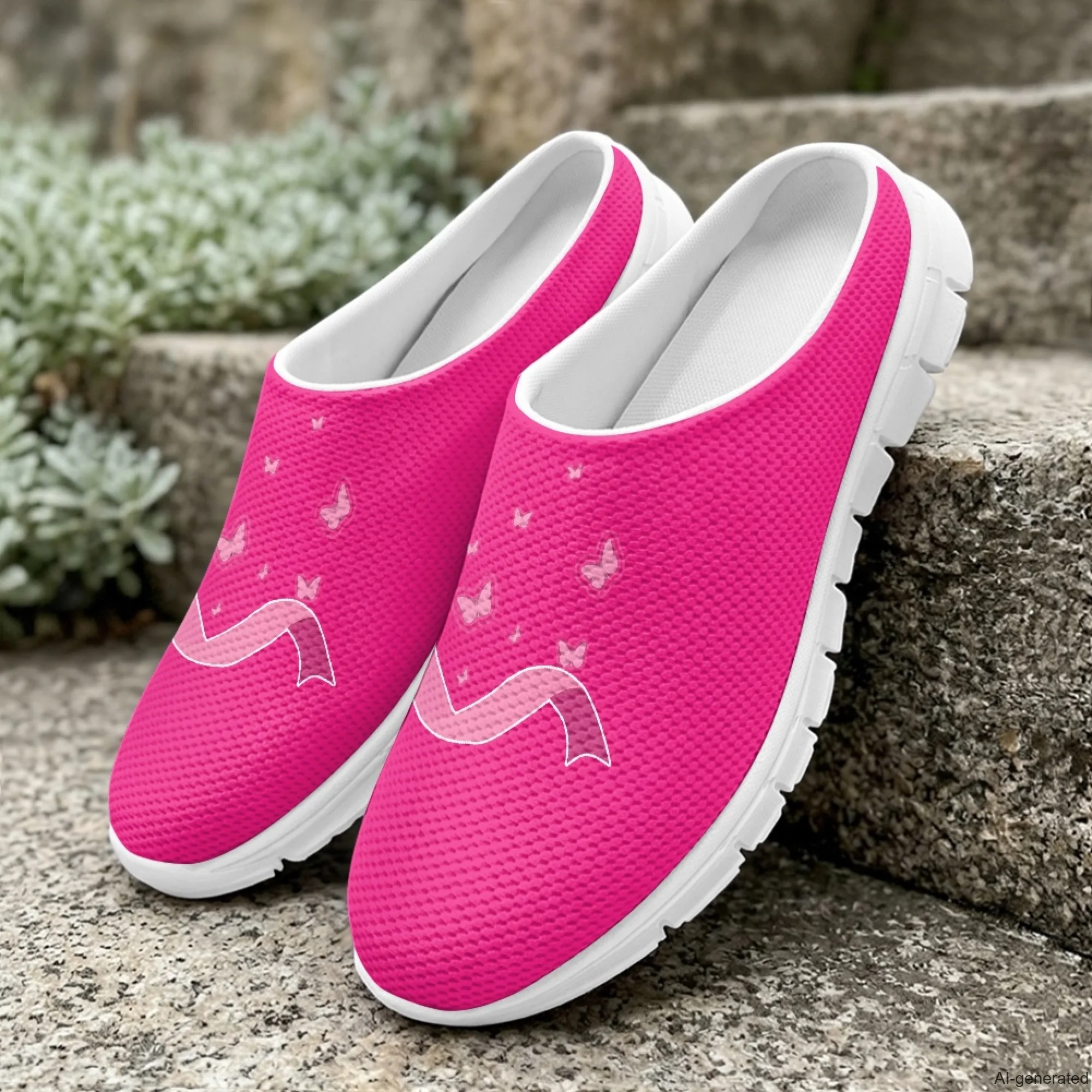 XIXIRIMIDO Women's Slippers Nurse Shoes Women's Sandals Breast Cancer Pink Ribbon Sapatos Femininos Elegante Man Shoes Chinelo