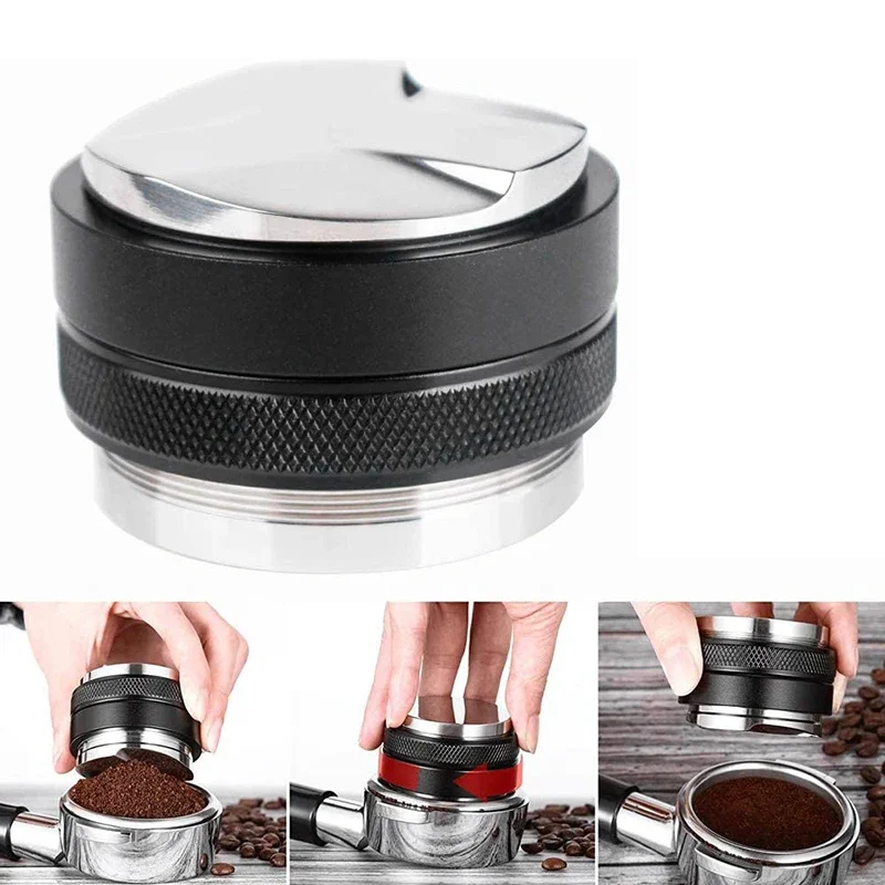 

51/53/58mm Adjustable Coffee Distributor Tamper Depth Espresso Stainless Steel Dual Head Coffee Professional Espresso Coffeeware