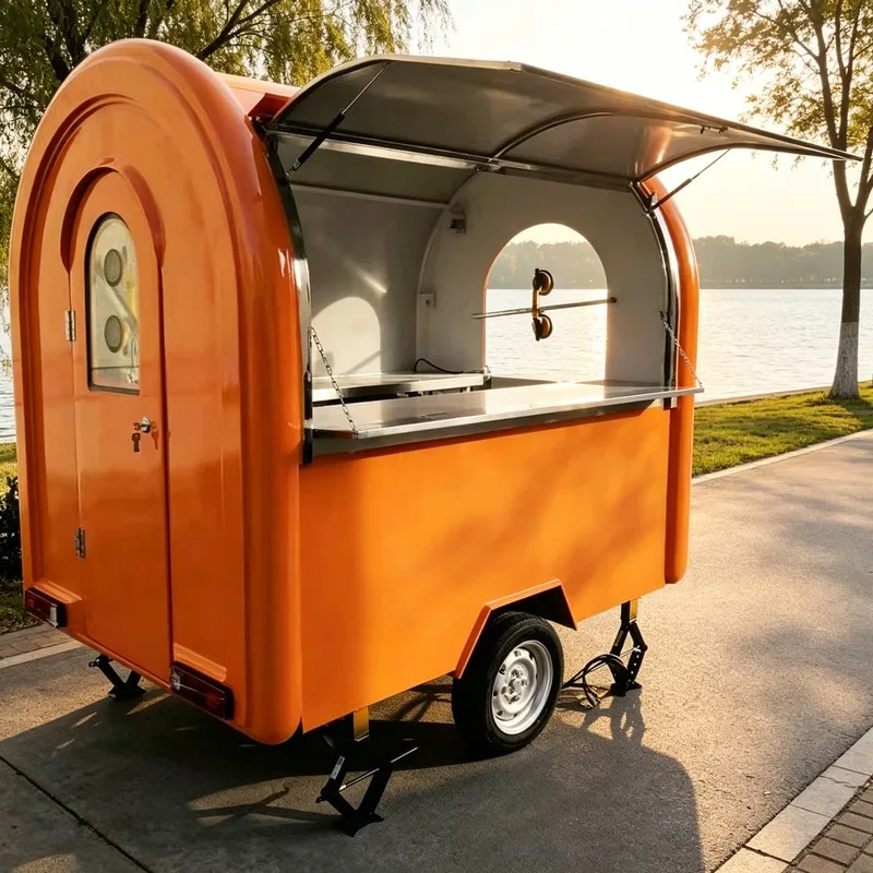 Customizable Pizza Truck Coffee Ice Cream Mobile Catering Trailer Full Kitchen Equipped