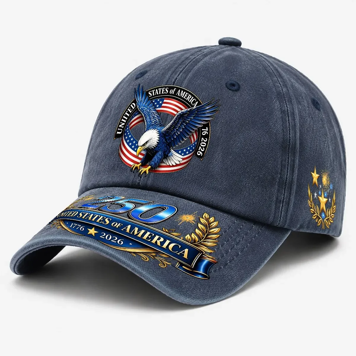 Customization 1pc American Founding 250Th Anniversary Commemorative Baseball Cap 1776-2026 Bald Eagle American Flag Printed Vint