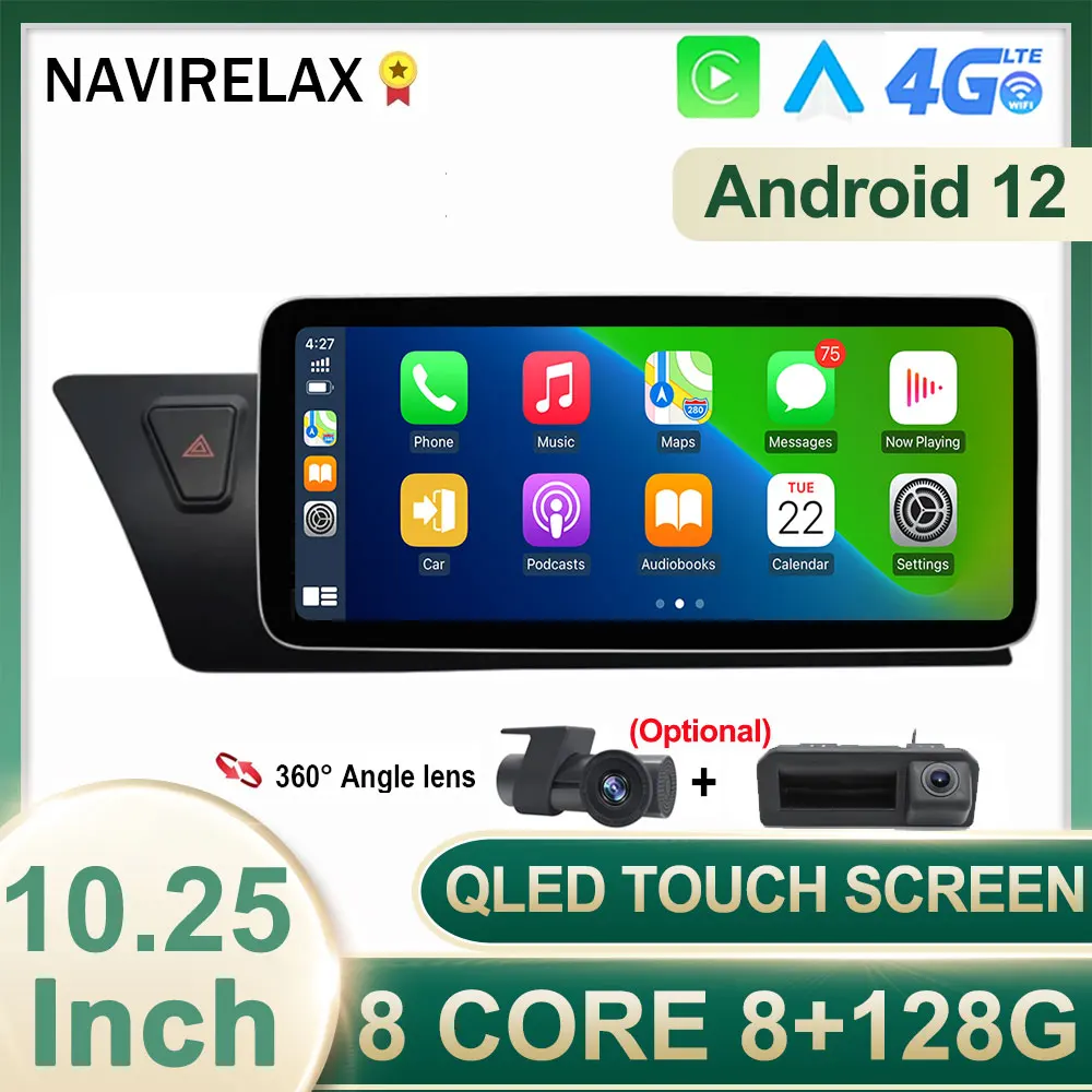

Радиоприемник 10,25 дюймов Android 12 для Audi A4 A5 S4 S5 A4L B8 2009 - 2016 GPS-навигация мультимедийный плеер Авто аудио стерео экран BT
