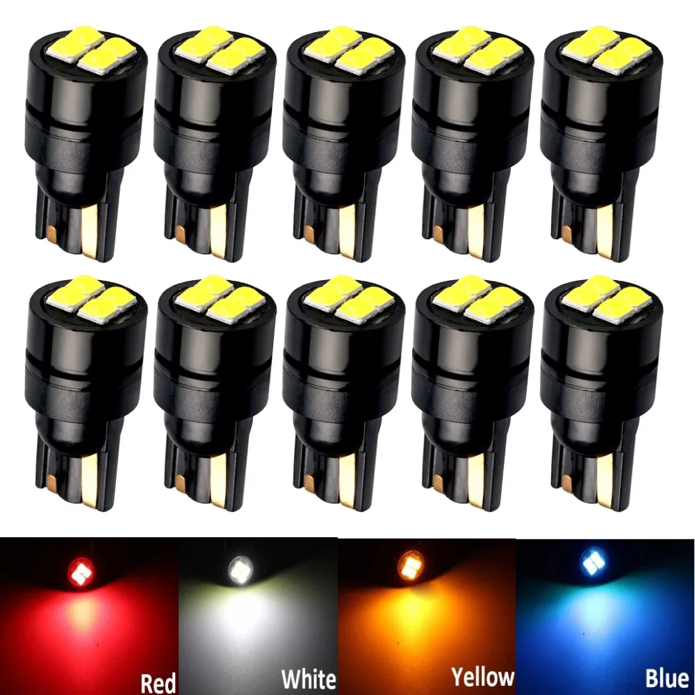 

10pcs 194 LED Bulb 3030 4 SMD 12V W5W T10 168 192 Bubls for Car Wedge Interior Dome Map Trunk Light Automobile Reading Door Lice