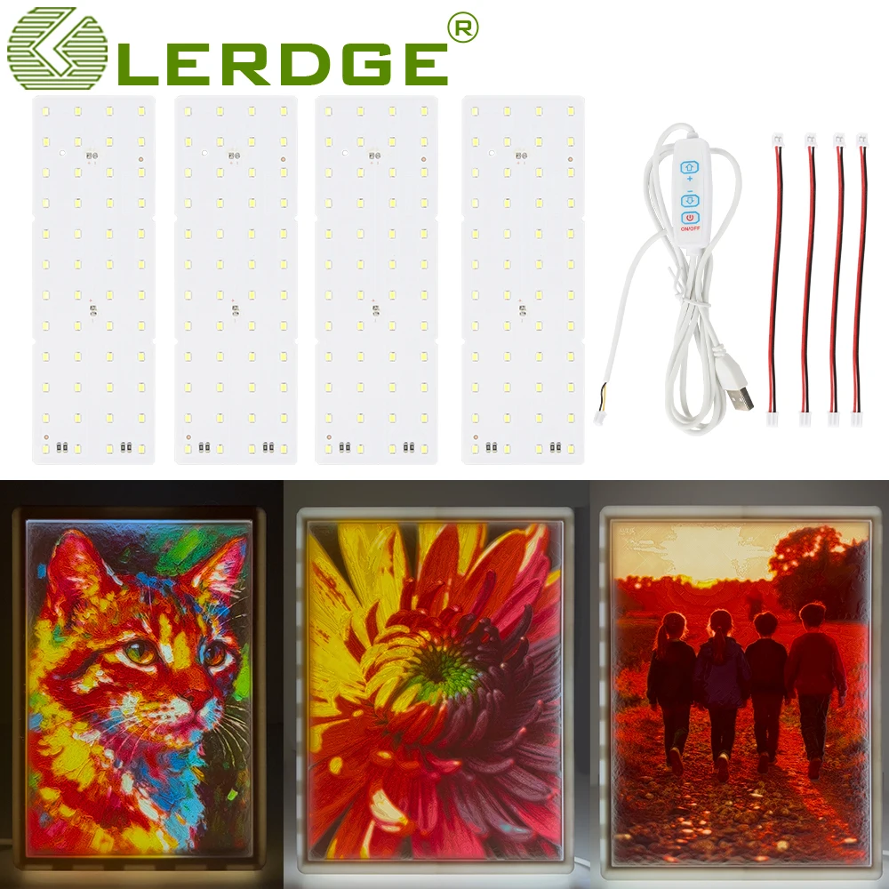 Für Bambu Lab kc009/kc010 lithophan Led Panel Hintergrundbeleuchtung Bord Kit 96/192x144mm PLA CMYK lithophan Bundle DIY Modell 3D Drucker