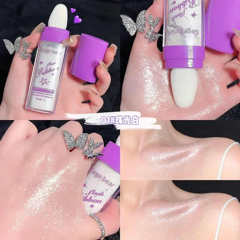 Shimmer Fairy Powder Highlighter Powder White Loose Highlighter Face Body Glitter Wand Makeup Bronzer Illuminator polvo de hada