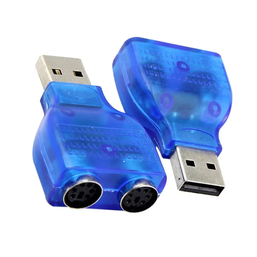 

1PCS USB 2.0 A Male to 2Port PS2 Female Converter Adapter for Mouse Keyboard Connector Adapter Dongle