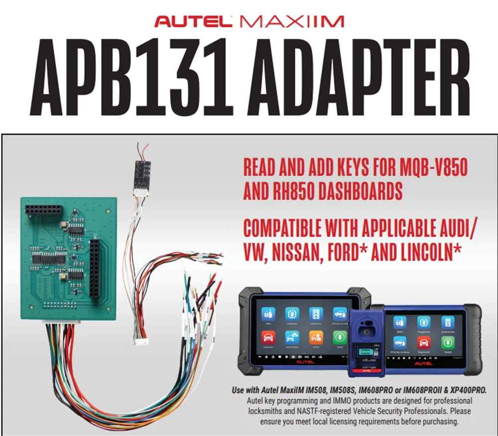 

Autel APB131 Adapter Used With Autel XP400 PRO Read IMMO Data from MQB-V850/RH850 Dashboard for IM508 IM508S IM608 IM608 Pro