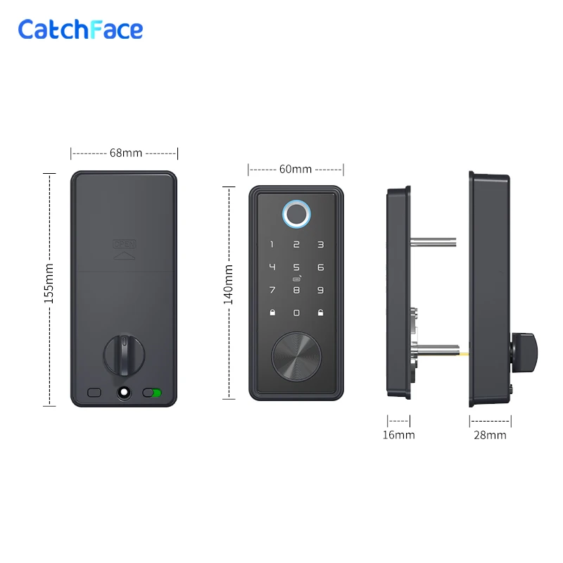 Brazil T1Pro Smart Deadbolt Automatic Door Lock for Alexa WiFi TTlock App Fingerprint keyless Entry Keypad Control Center