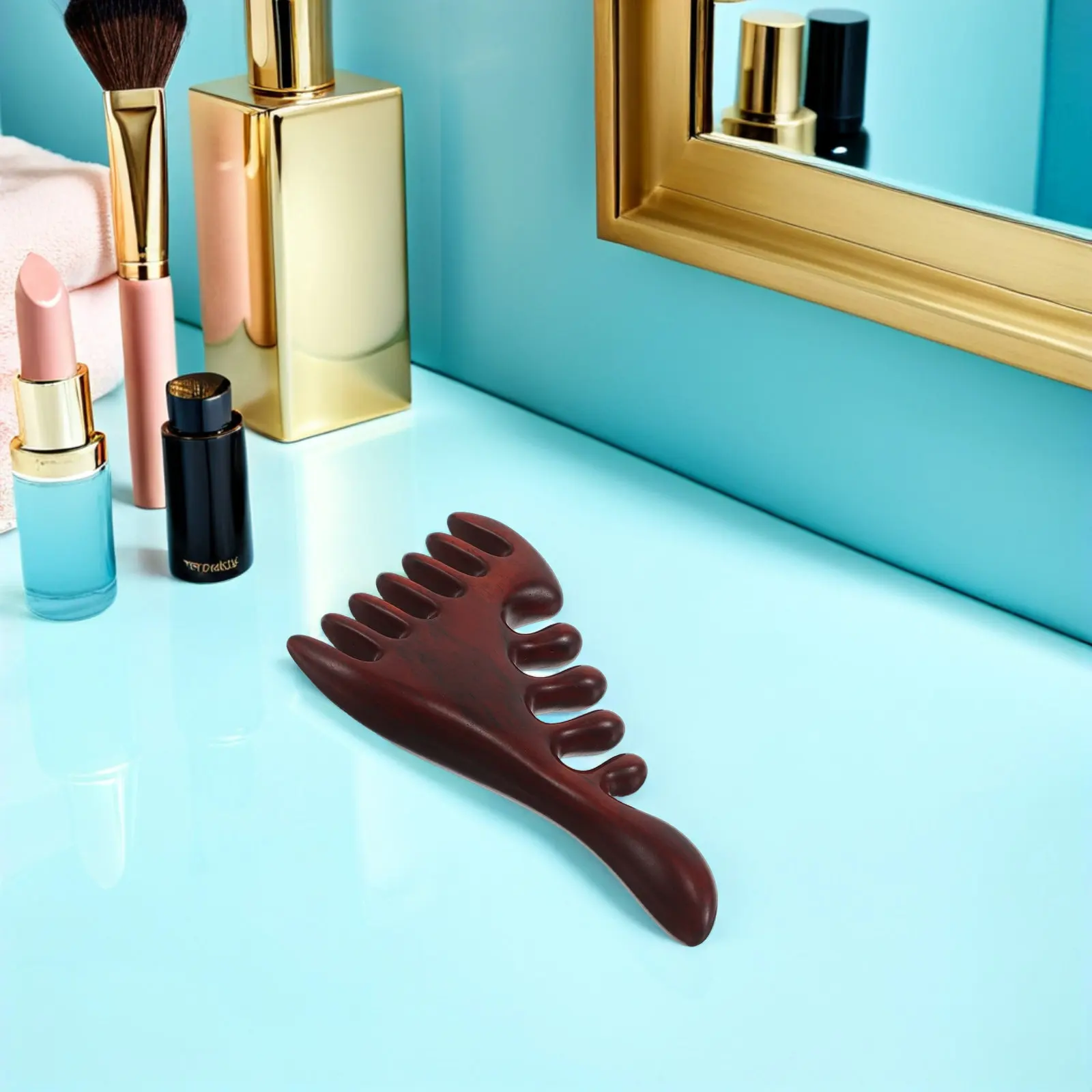 

Массажная щетка из палисандра, натуральная деревянная расческа-массажер для кожи головы, эргономичная, для снятия зуда, для массажа меридианов, портативная, для волос