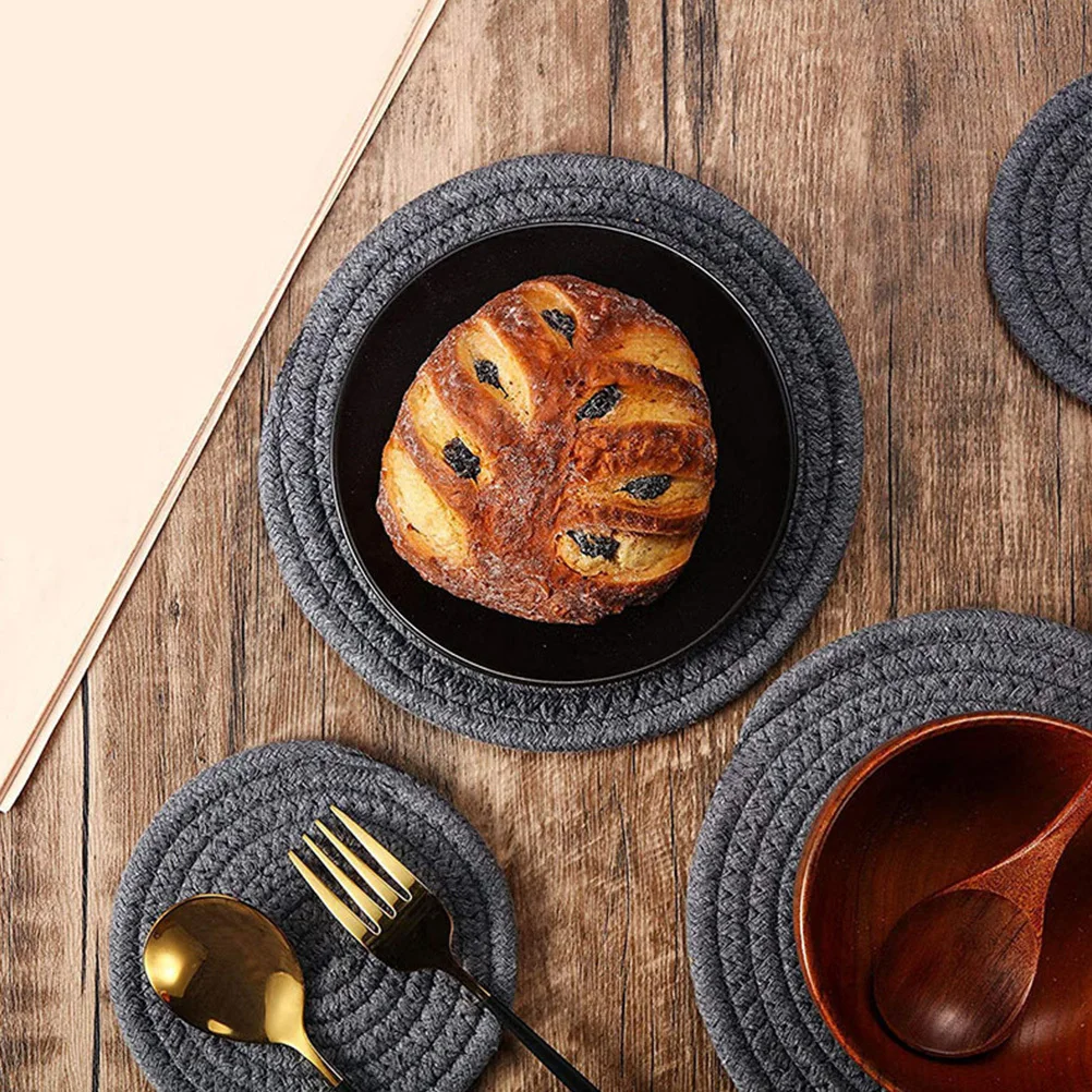 

5Pcs Heat Resistant Cotton Pot Holders Table Mats Hot Dish Pan Bowl Pads Kitchen Trivet Insulation Decorative Coasters