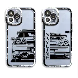 JDM Dream Car Phone Case for Apple iPhone 11 13 Mini XS Max XR SE 14 12 Pro 7 8 15 Pro Max 15 Transparent Soft Cover
