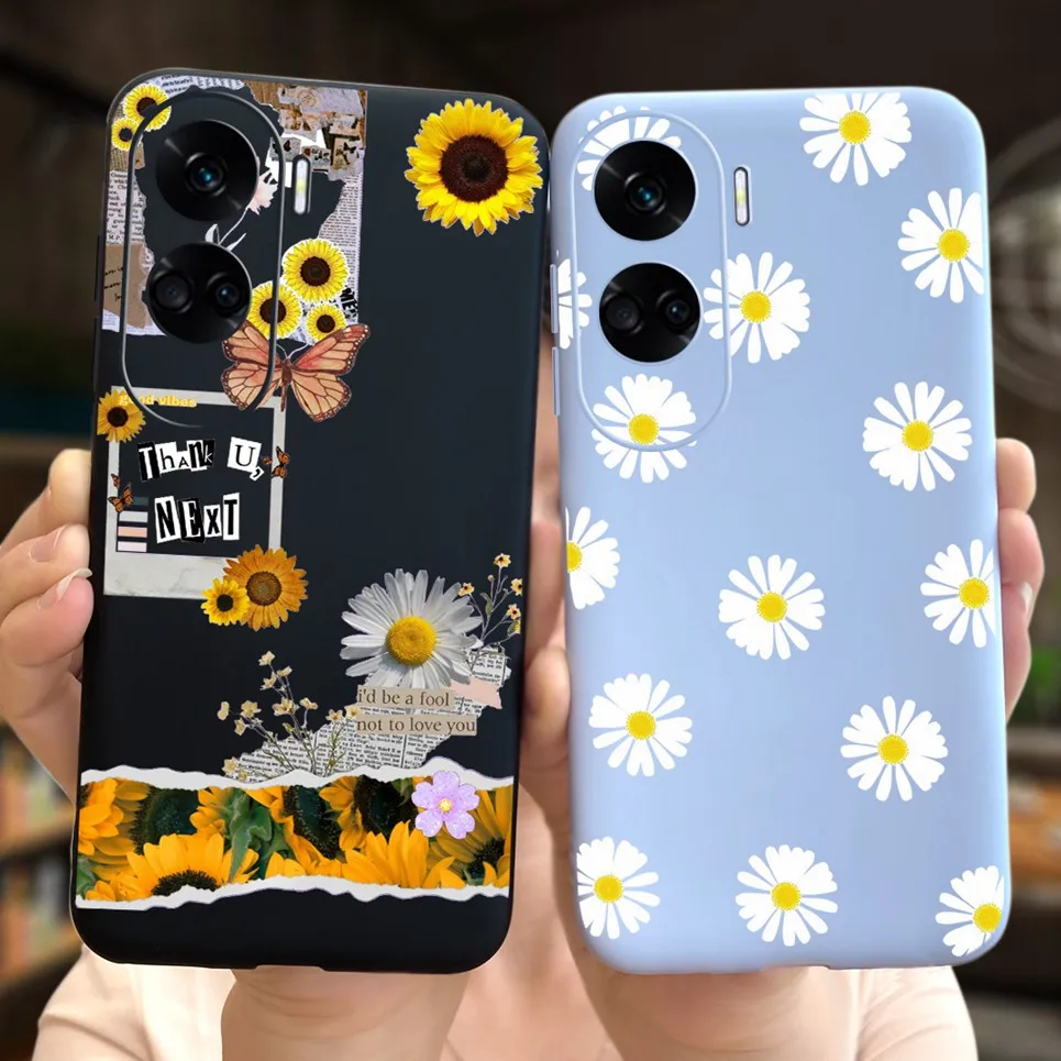 For Cover Honor 90 Lite CRT-NX1 Case Cover Flower Daisy Girly TPU Soft Silicone Phone Cases For Huawei Honor90 Lite Funda Bumper