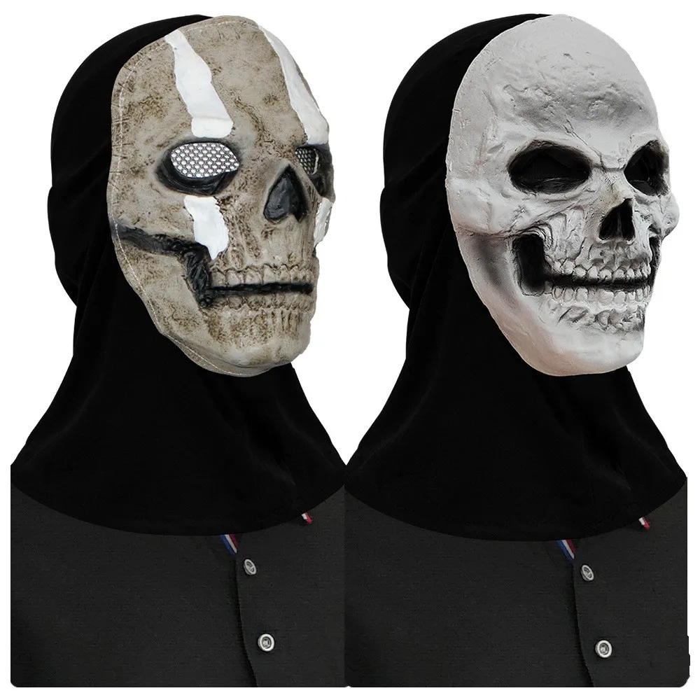 Gruselige Halloween-Vollkopf-Totenkopfmaske, Realistischer Latex-Helm für Erwachsene, Gruseliges Skelett – Detail 1