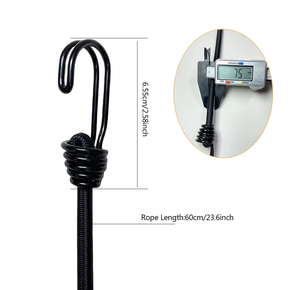 2026 2/6/8Pcs Latex Elastic Bungee Cord Set Tied Rope High Elasticity Luggage Straps Rope for Bikes Tie Downs Camping & Cars Cor