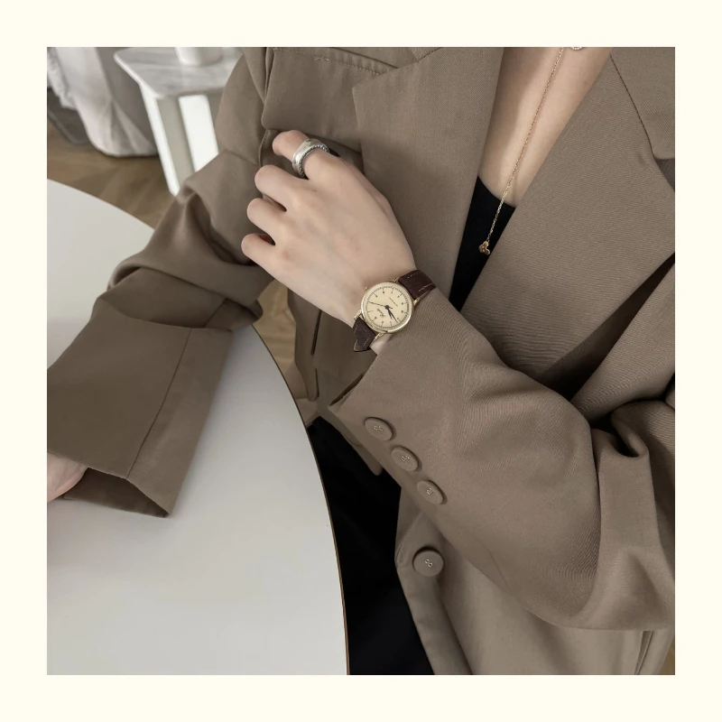 Новые винтажные модные высококачественные нежные и элегантные автоматические часы с маленьким циферблатом, женские кварцевые водонепроницаемые женские часы