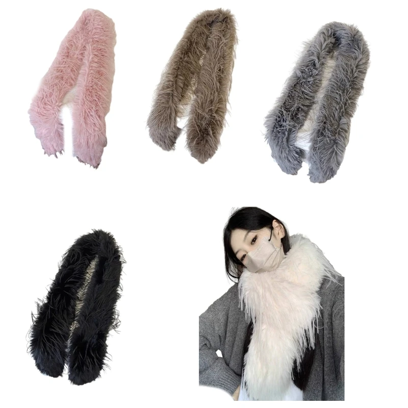 Fashionable Furry Scarf for Christmas Winter Adventures and Casual Outings Elegant Furry Scarf Christmas Scarf Dropship