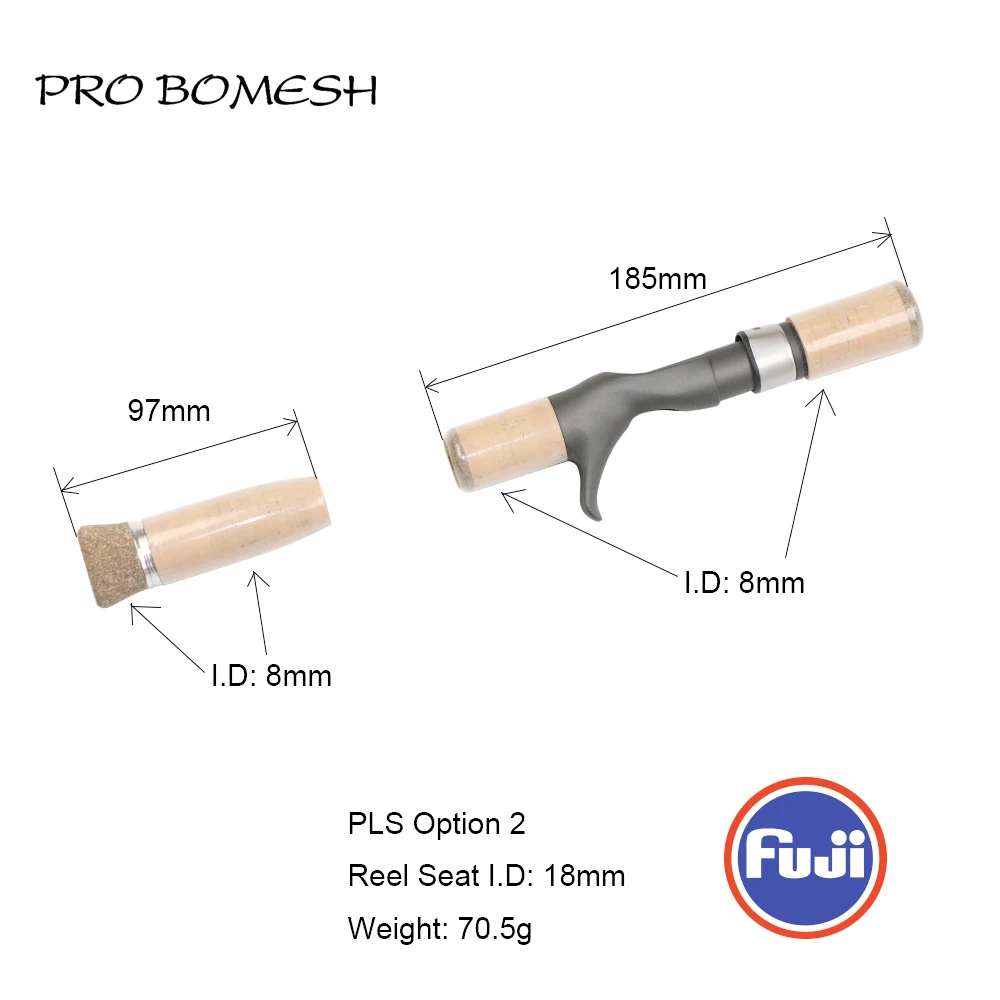 

Pro Bomesh 1 Set Fuji TCS#18 PLS#18 Casting Reel Seat 2A Cork Handle Kit Slow Jigging DIY Fishing Rod Component Pole Accessory