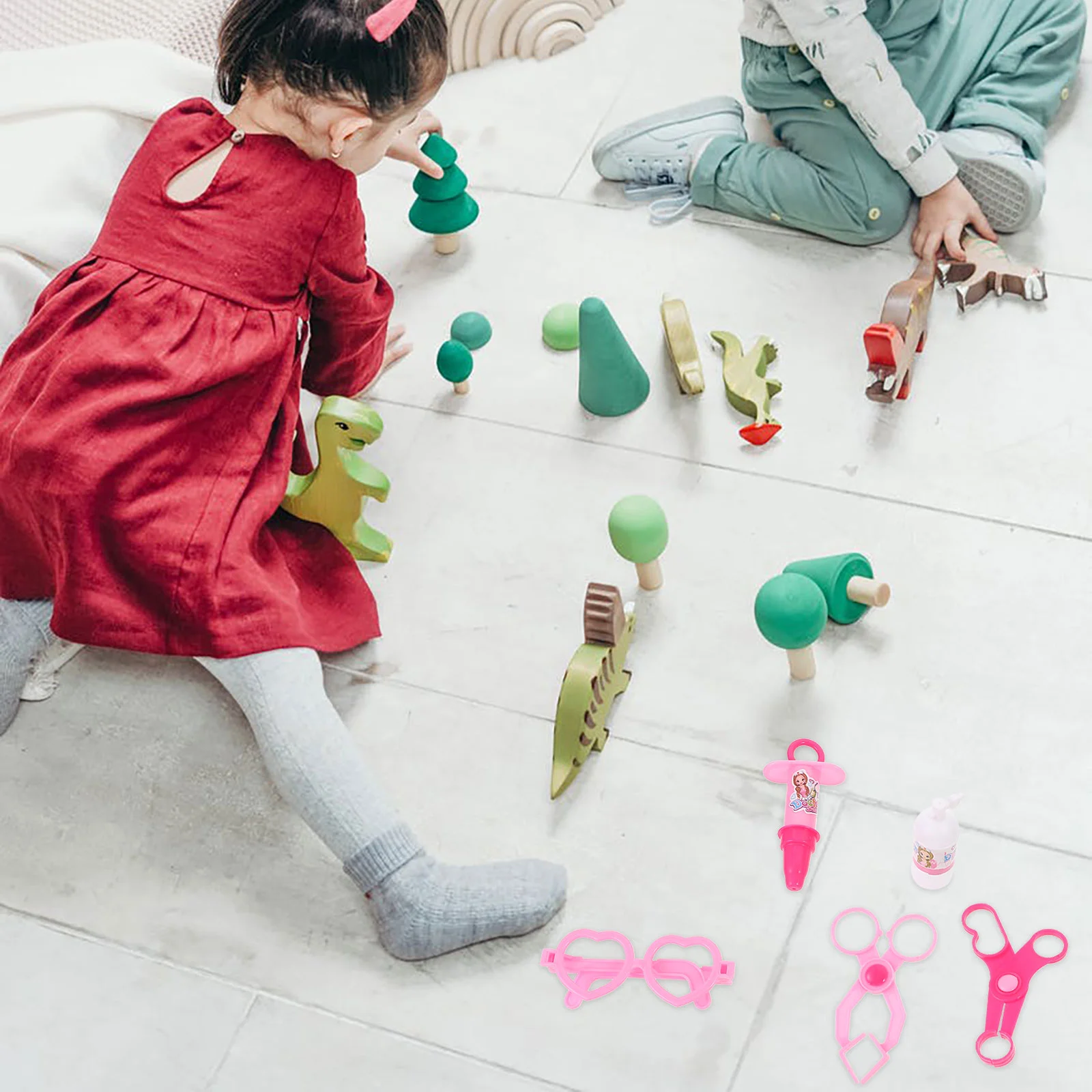 1 conjunto de crianças jogando brinquedos médicos simulação com brinquedos médicos estetoscópio acessórios crianças brinquedos médicos