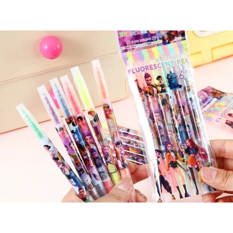 

Hot Rumi Zoe Mira Fluorescent Pen Cartoon Double Headed Marking Pen High Beauty Student Stationery Gift Fast Delievery