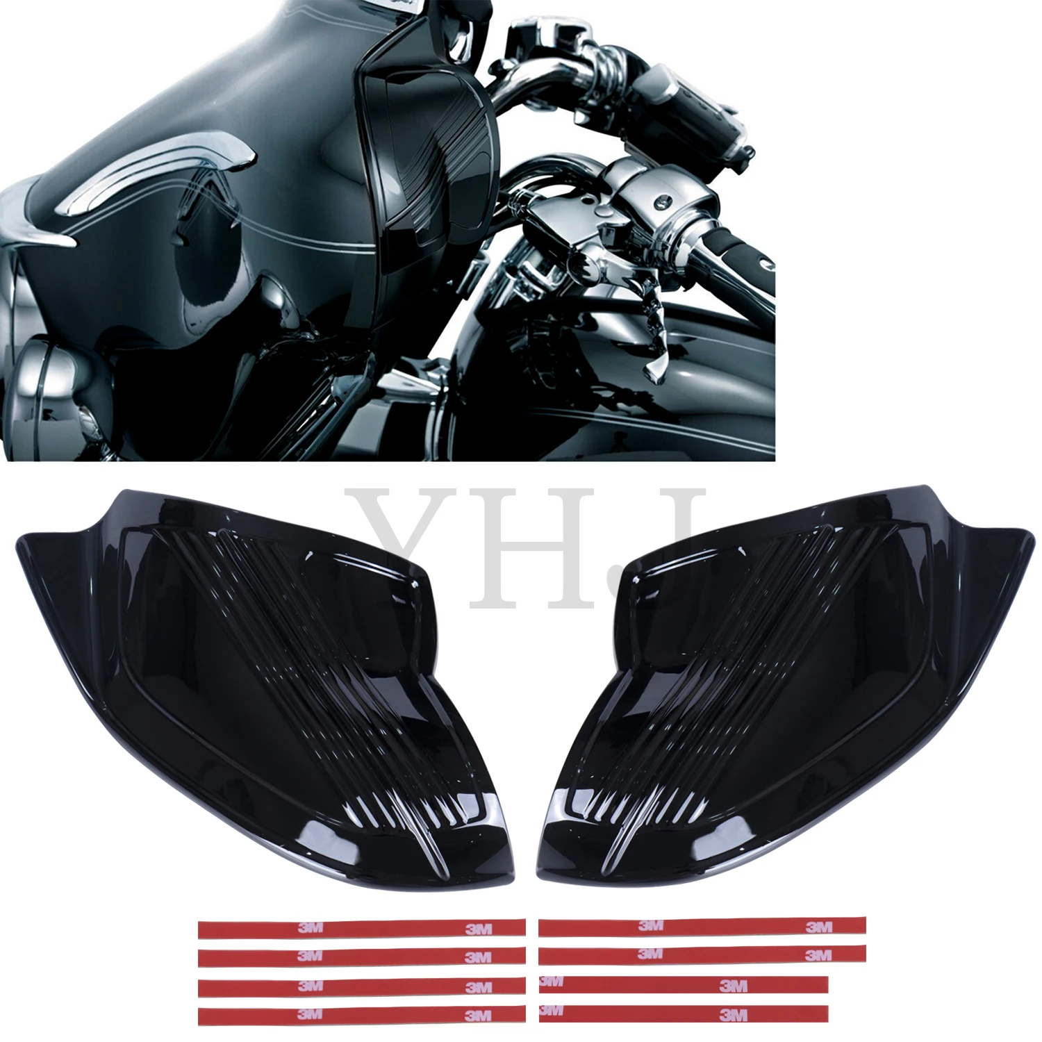 

Black Batwing Inner Fairing Cover Trim For Harley Motorcycle Touring Electra Street Glide Tri Glide FLHX FLHT FLHTC 1996-2013