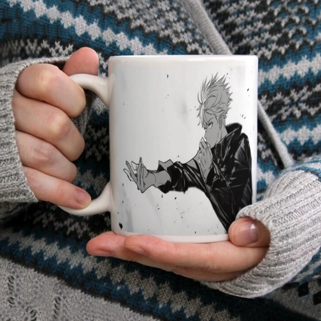 Jujutsu Kaisen Gojo Satoru Coffee Mug Tea Cup 11oz Coffee Cup Funny Birthday Gifts for Women and Men Ceramic Mug Cup