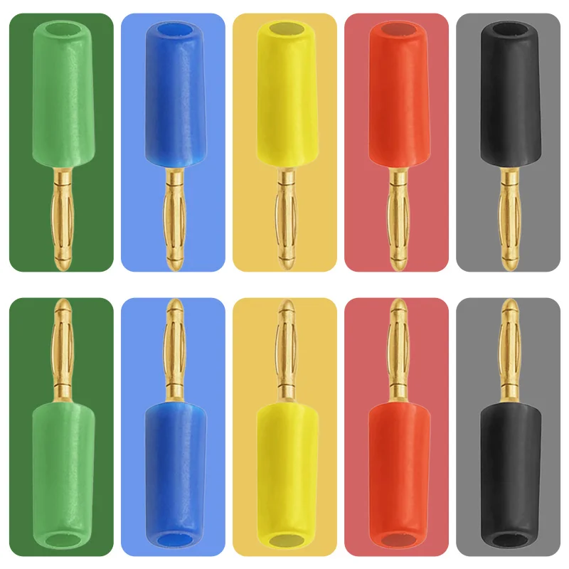 

2MM Banana Plug Gold Plated Pure Copper Audio Speaker 5-color Mixed Banana Plugs Banana Connector