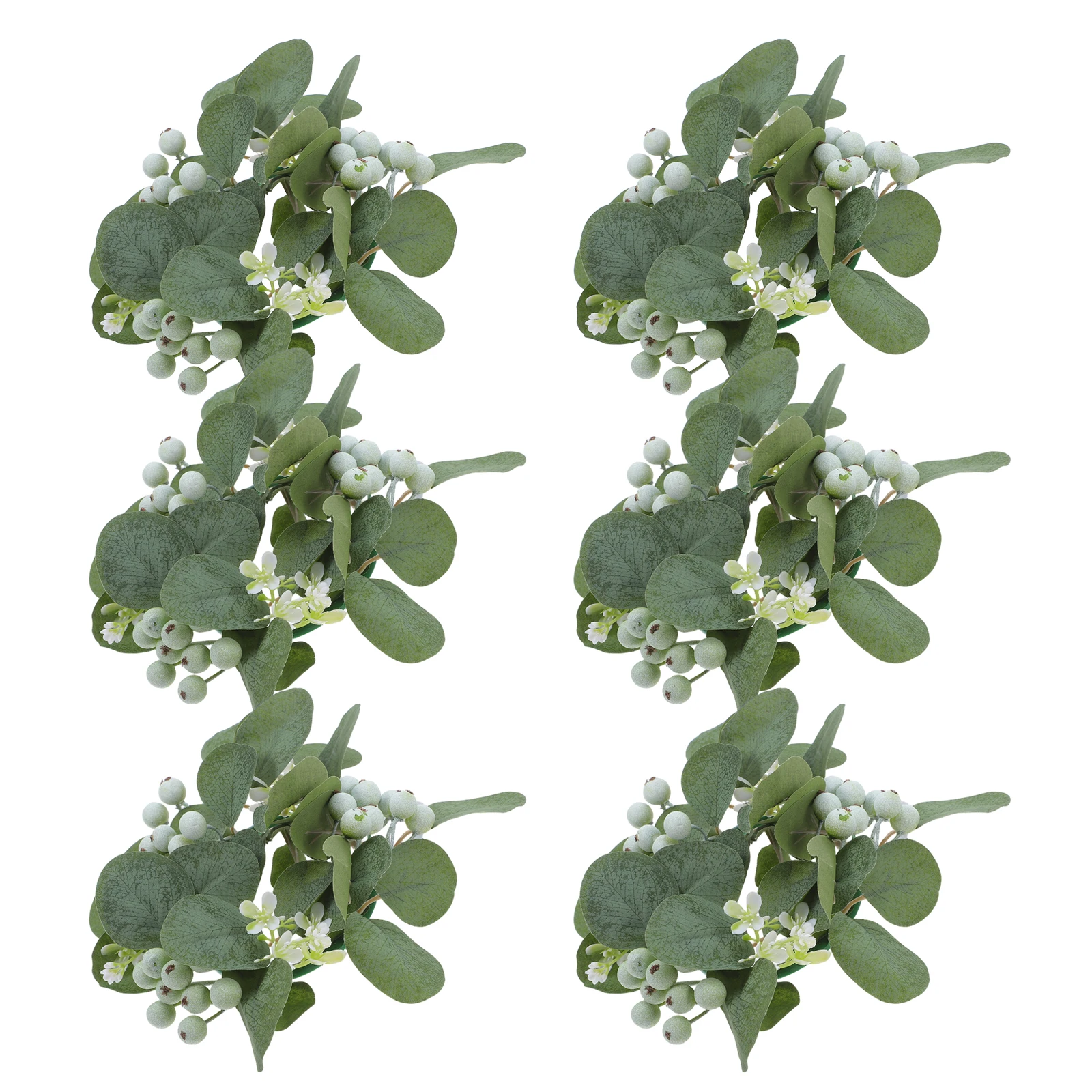 

6 Pcs Artificial Simulated Garland Ring Greenery Plastic Farmhouse Holder