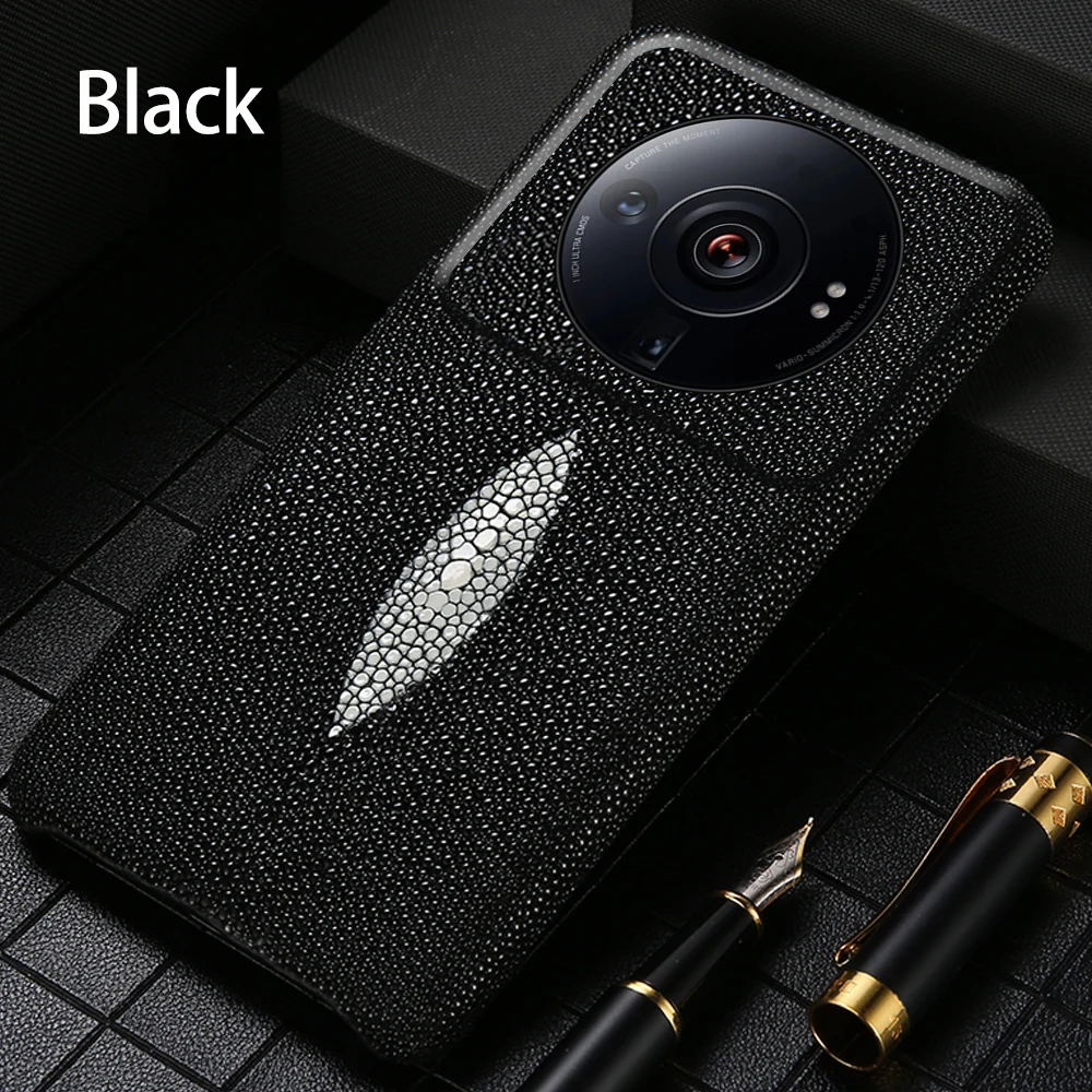 

LANGSIDI Genuine Stingray Leather Phone Case for Poco X7 Pro X7Pro F7 Ultra F7 Pro Luxury Shockproof Half-pack Protection Cover