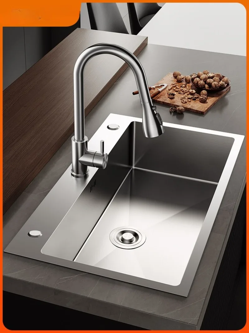 Single Sink Stainless Steel 304 Kitchen Sink Under The Basin Thickened Dishwashing Sink Dishwashing Basin