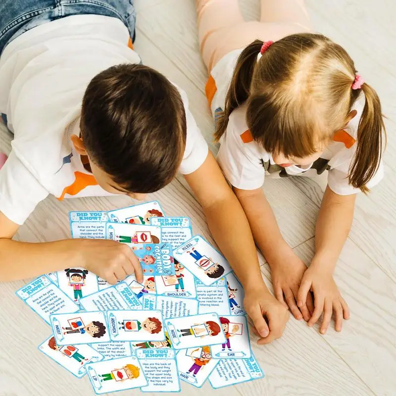 Educational Body Part Cards For Kids 36X Children Reading Cards 3 Years Old Preschool Learning Cards Cognitive Education Cards