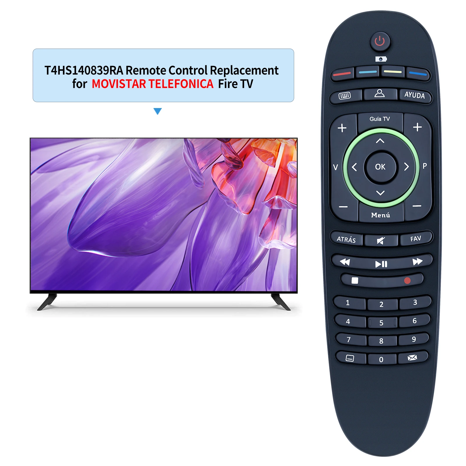 NEW Remote Control For MOVISTAR TV T4HS1408/39RA URC17972-00R00 S-15-503 Fernbedienung