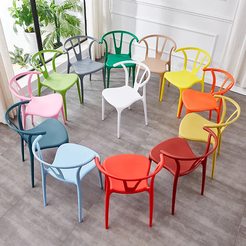 Household Plastic Thickened Simple Economical Adult Backrest Dining Table Casual Plastic Taishi Chair