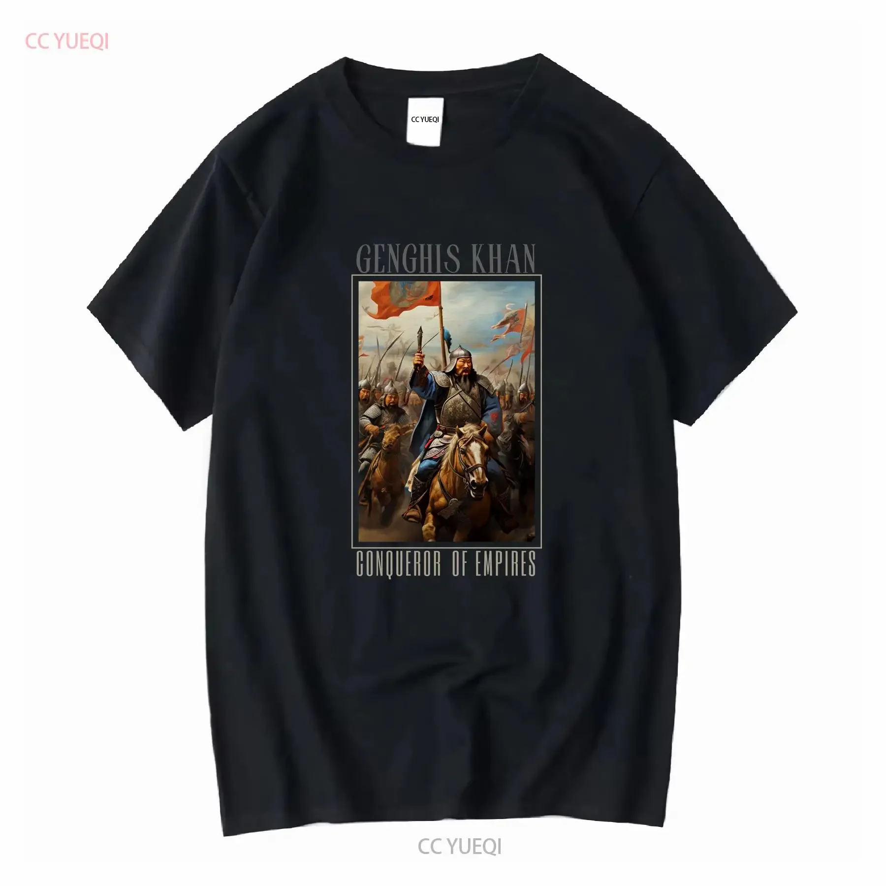 Genghis Khan Empire mongol t-shirt conquérir la journée dans le style historique manches longues ou courtes vintage lavé