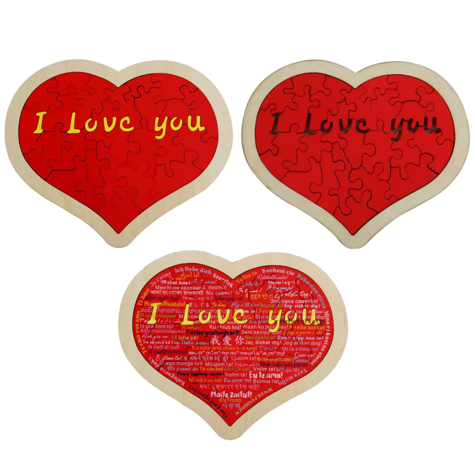 Heart Shape Puzzle for Kids Boys Girls Cute Cognitive Learning Building Blocks Home Decoration for Birthday Wedding Holiday