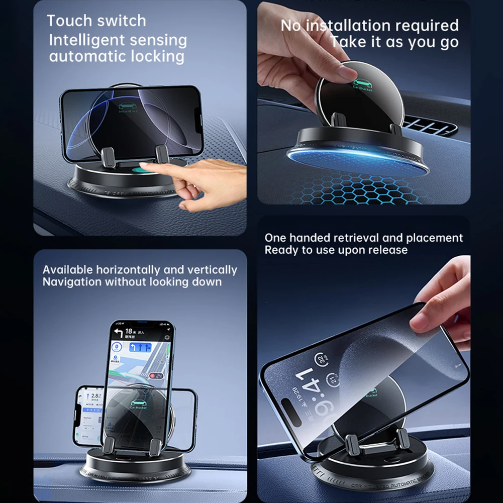 Универсальный автомобильный держатель для телефона на приборной панели, вращение на 360 градусов, автомобильное крепление для телефона, держатель для мобильного телефона на приборной панели автомобиля