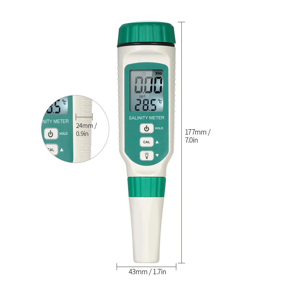 SMART SENSOR Portable Salinity Meter Handheld ATC Salinometer Halomete Salty Brine Meter Seawater Salinity Food Salinity Tester