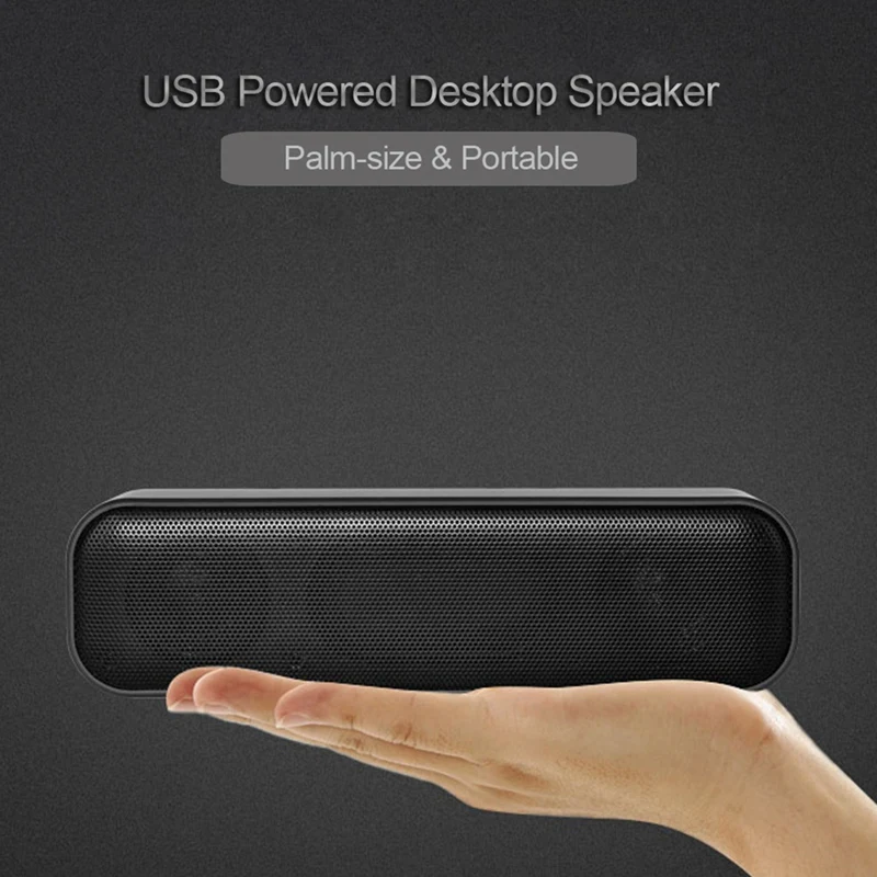 USB Powered Soundbar Desktop Speaker Wired Computer Sound Box For TV Desktop Laptop With 2 Subwoofers Music Player