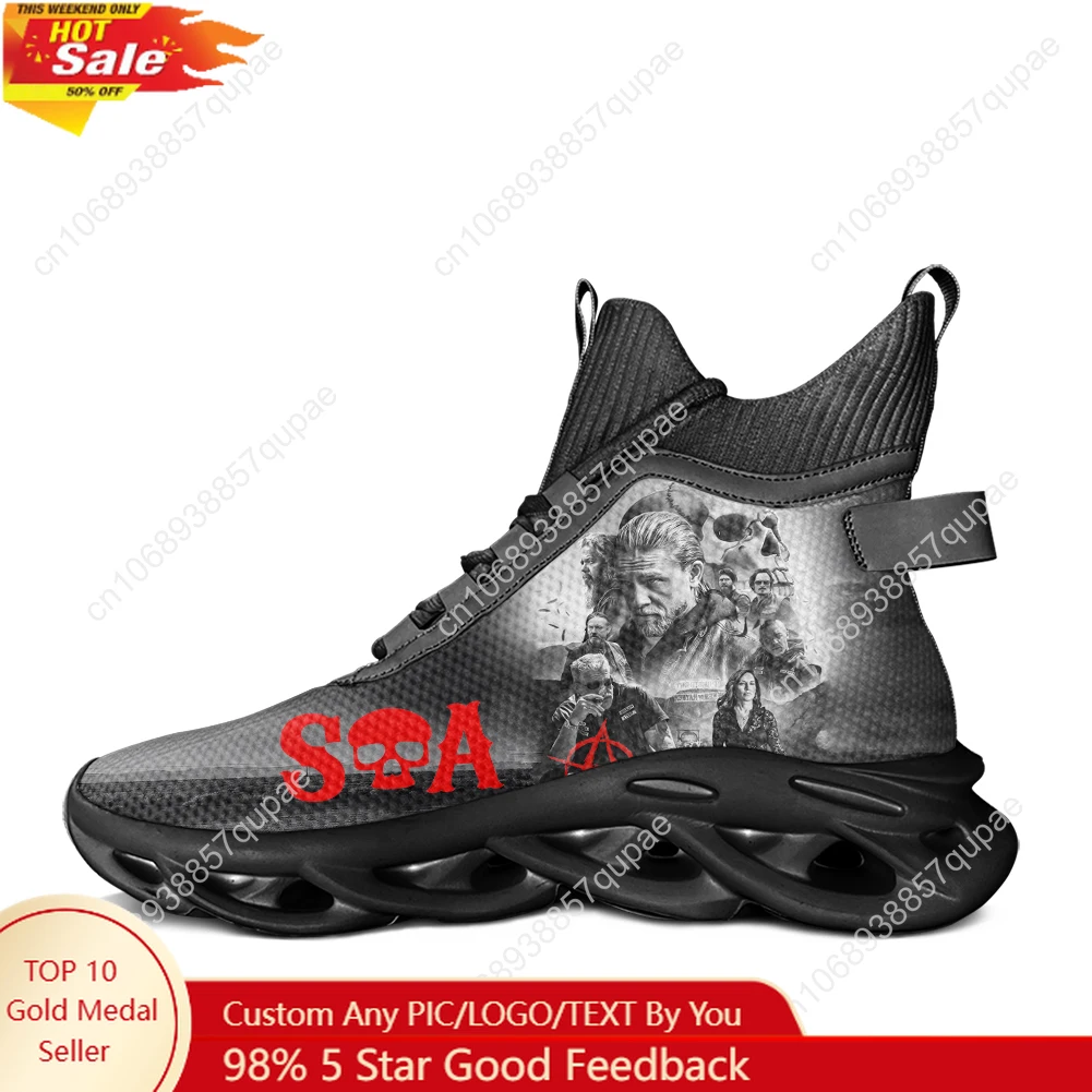 

Sons Of Anarchy SOA High Top Flats Sneakers Mens Womens Sports Hiking Travel Shoes Running Shoes Travel Custom Shoes