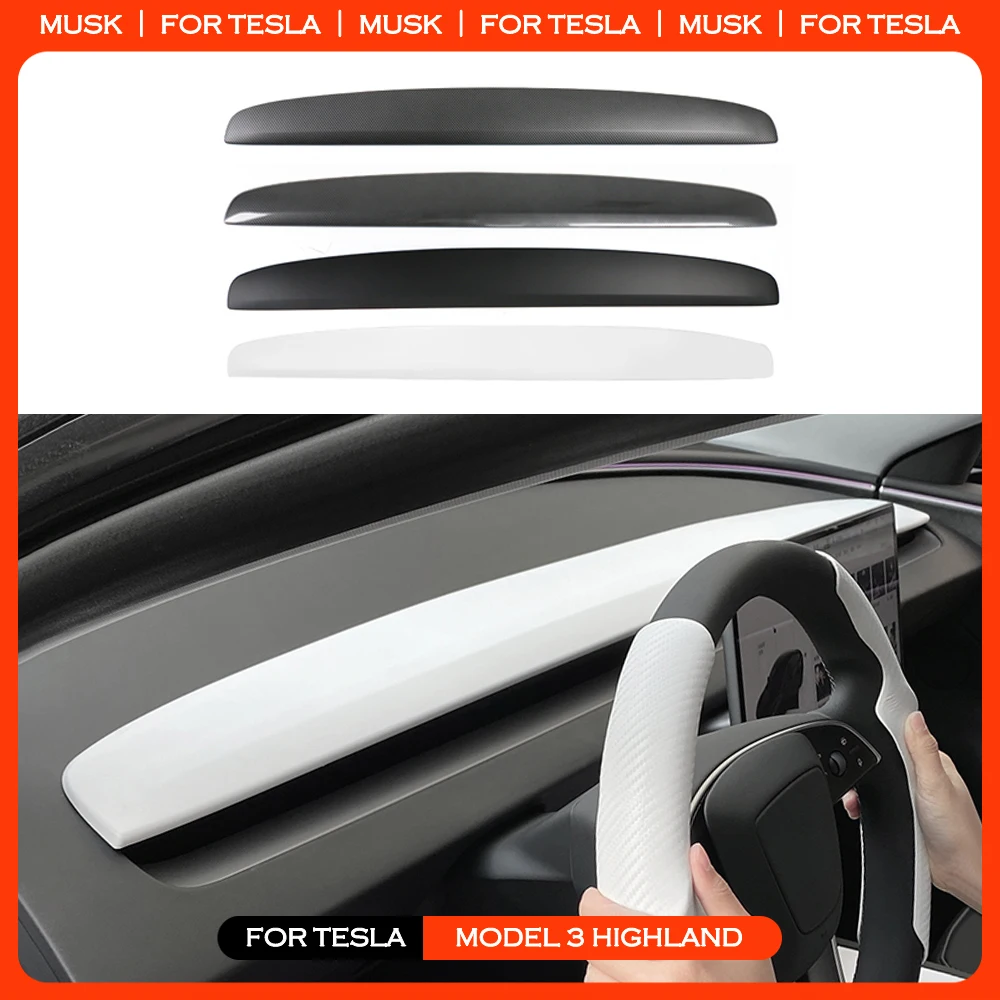 

Крышка приборной панели для Tesla Model 3 2024, Highland ABS, углеродное волокно, отделка прибора, модель 3, аксессуары Highland