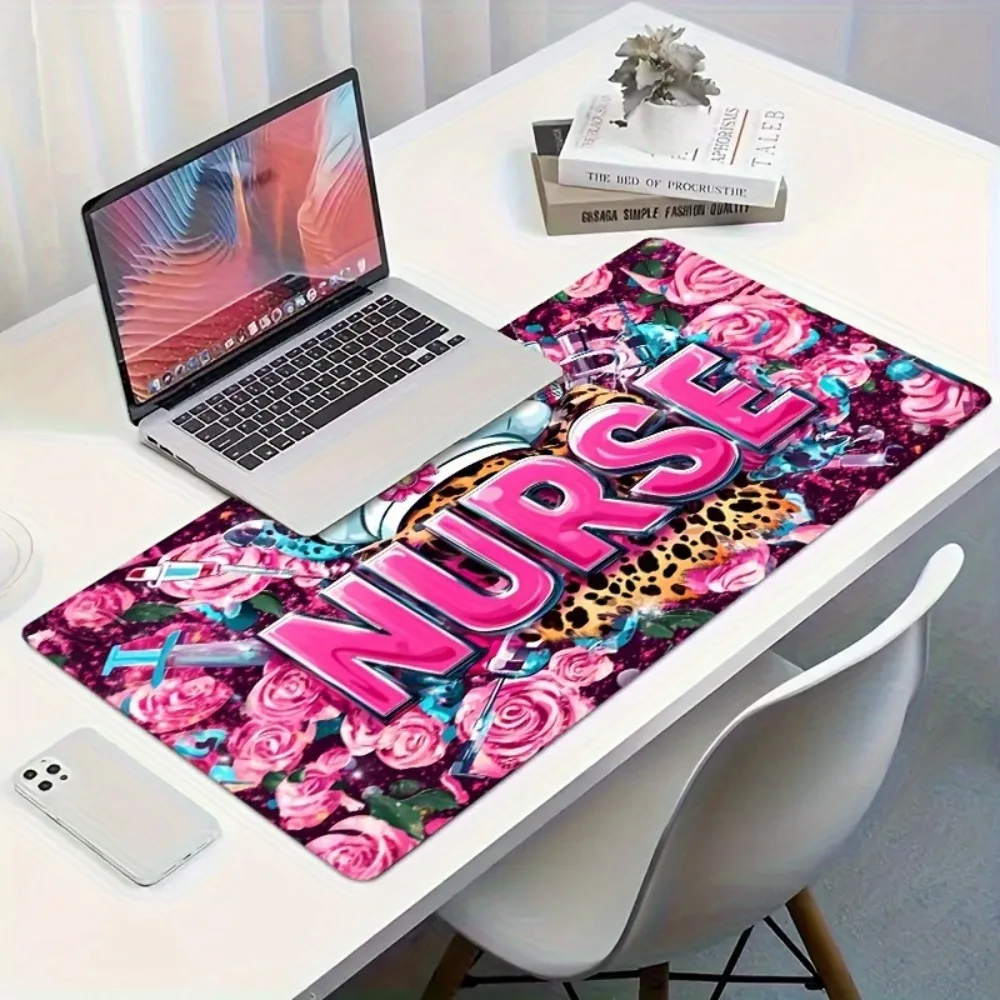 Rescue station nurse pattern keyboard pad, keyboard wrist support office stuff pc setup decorations mouse pads anime