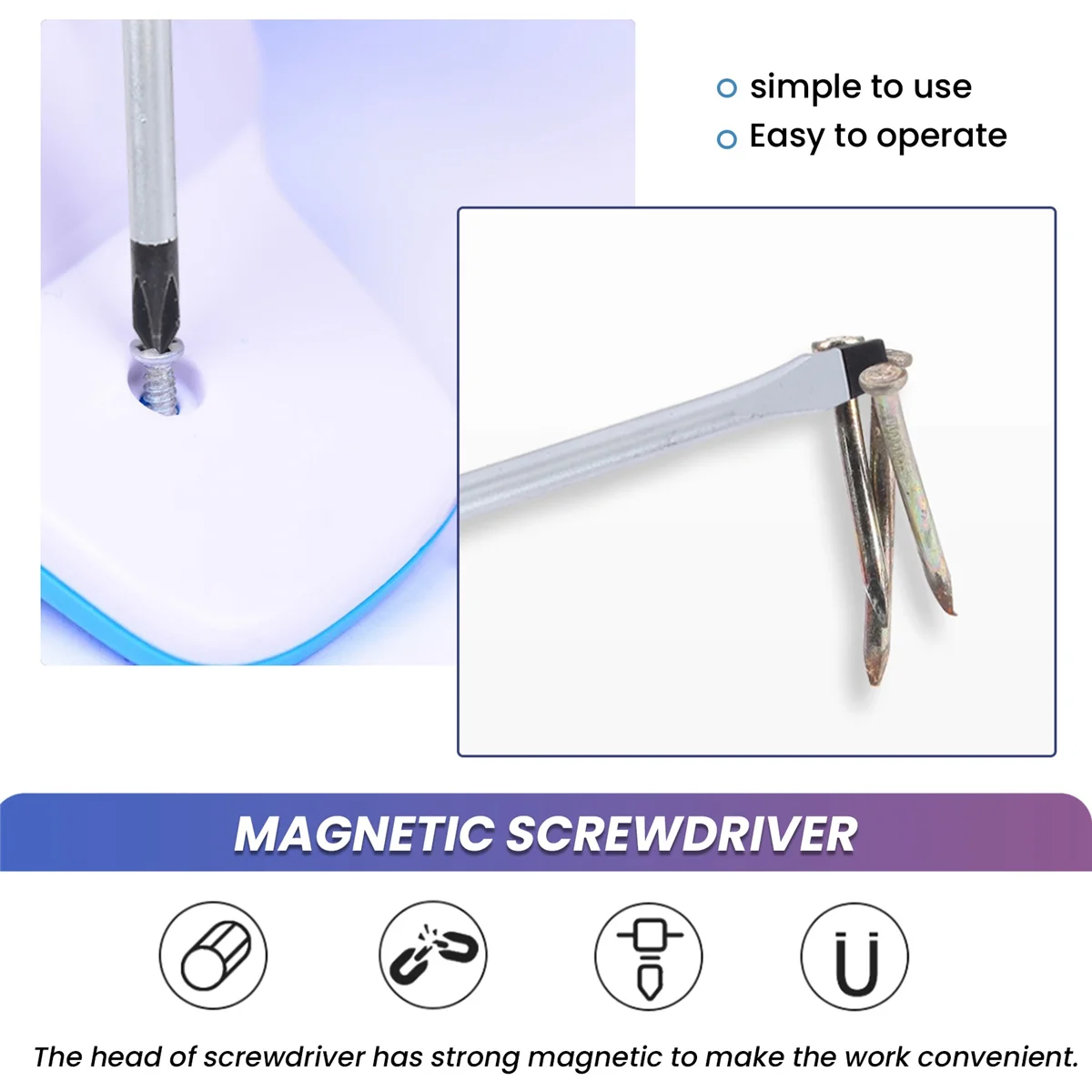 PENGGONG 2Pcs 12 Inch Long Slotted and Phillips Screwdriver Set Magnetic Screwdriver with Rubber Handle