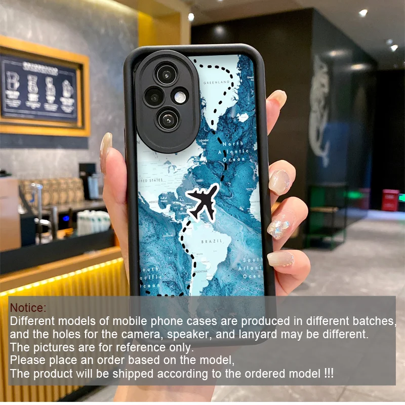 الإبداعية خريطة السفر طائرة نمط زوجين قضية الهاتف لهواوي الشرف 200 400 90 لايت X7 8X X9 برو ماجيك 7 6 5 برو غطاء ناعم