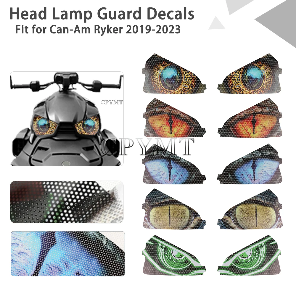 Fit For Can-Am Ryker 2019-2023 Years Motorcycle Headlight Sticker Front Fairing Headlight Guard Decals Protective Accessories