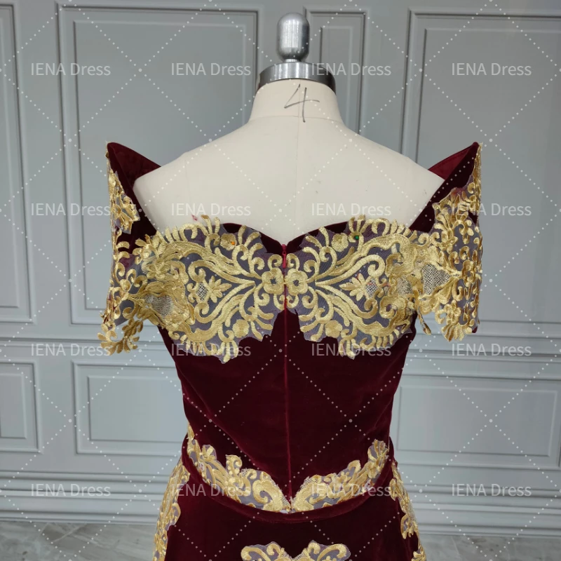 custom 14548# Kaftan Dubai Evening Dress Elegant Lace Applique Velour Saudi Arabic Muslim Formal Prom Party Gown New Fashion