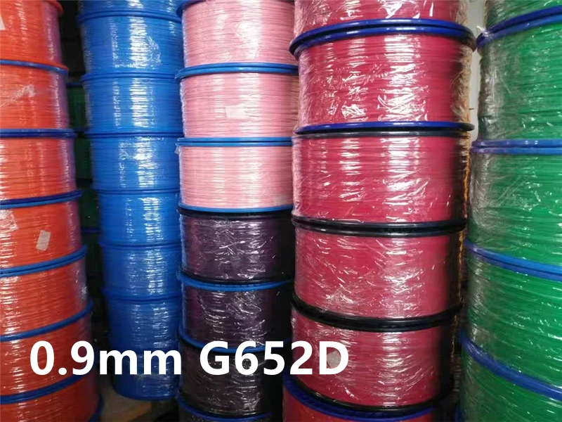 

Tighted fiber optic cable 0.9mm G652D Singlemode colored cable blue orange white gray brown fibre wire 1km ELINK 1000mtr