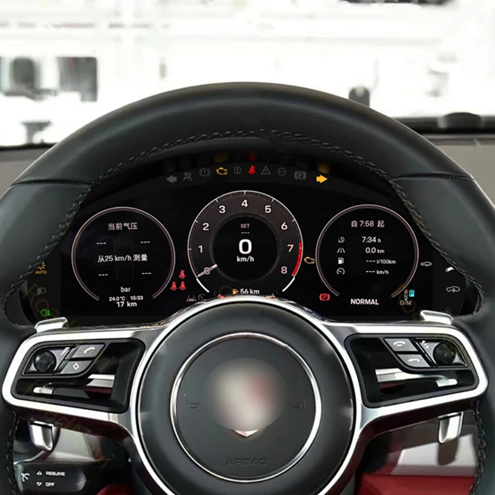 Krando 12.3Inch LCD Dashboard Speed Digital Instrument Cluster for Porsche Panamera  Instrument Panel Cockpit Carplay