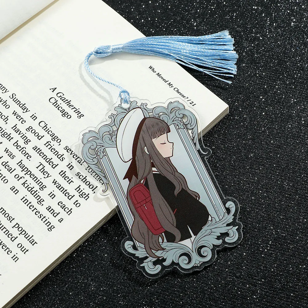 Anime Card Captor Sakura Figure Acrylic Bookmark with Tassel Creative Decoration Accessories for Party Room Gifts for Fans