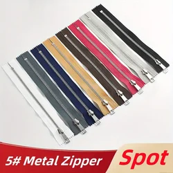 5pcs 15-30cm5# Metal zipper Silver teeth Titanium alloy Y teeth Smooth bag pocket leather bag zipper